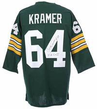  Men's Green Bay Packers #64 Jerry Kramer Long-Sleeved Mitchell & Ness Green Retired Player Vintage Football Jersey 