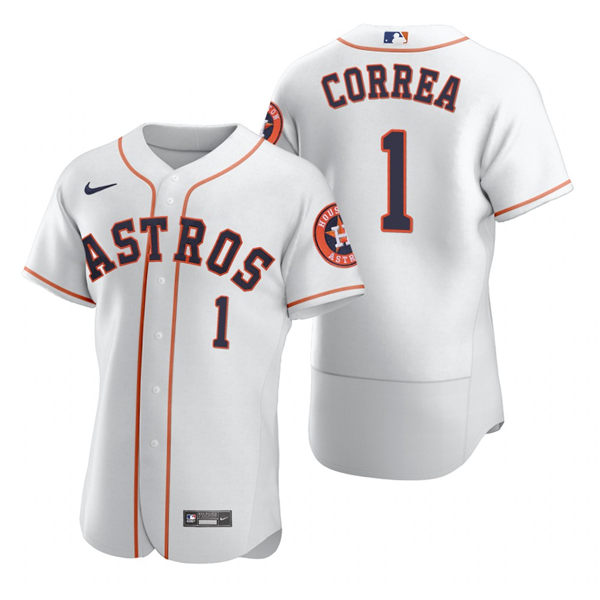 Men's Houston Astros #1 Carlos Correa Nike White Home Flexbase Jersey 