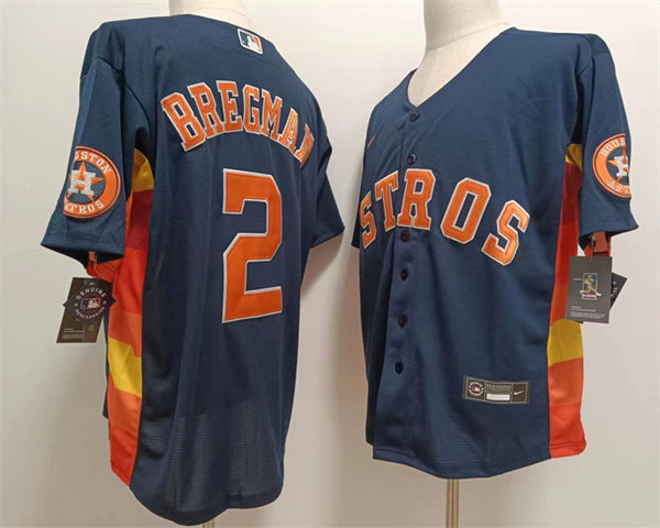  Men's Houston Astros #2 Alex Bregman Nike Navy Alternate Flexbase Jersey 