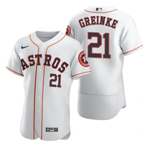  Men's Houston Astros #21 Zack Greinke Nike White Home Flexbase Jersey 