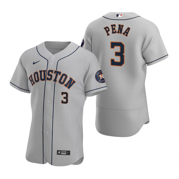  Men's Houston Astros #3 Jeremy Pena Nike Gray Road Flexbase Player Jersey 