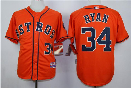  Men's Houston Astros #34 Nolan Ryan Gray Cool Base Baseball Jersey 