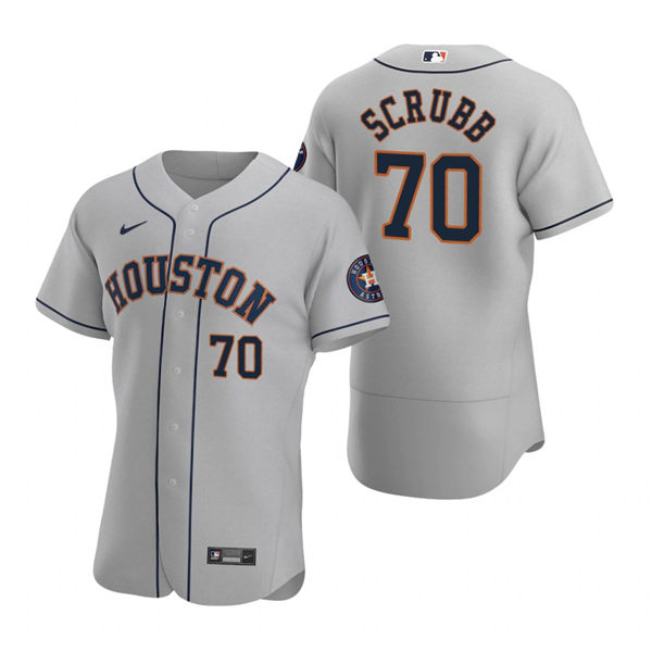  Men's Houston Astros #70 Andre Scrubb Nike Gray Road Flexbase Jersey 