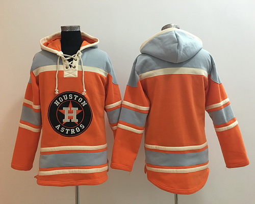  Men's Houston Astros Blank Orange Baseball MLB Hoodie 