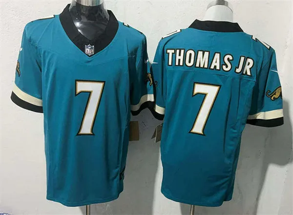  Men's Jacksonville Jaguars #7 Brian Thomas Jr. Nike Teal Throwback Vapor F.U.S.E. Limited Jersey 