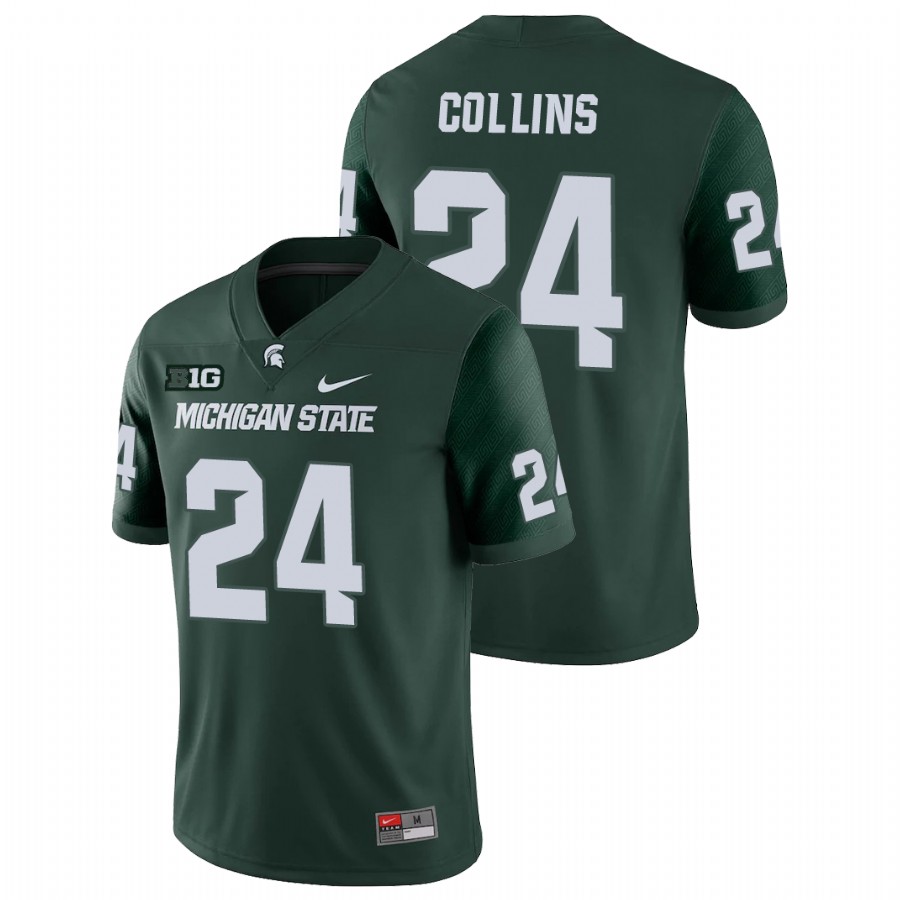  Men's Jersey Michigan State Spartans Green Elijah Collins College Football Game Jersey