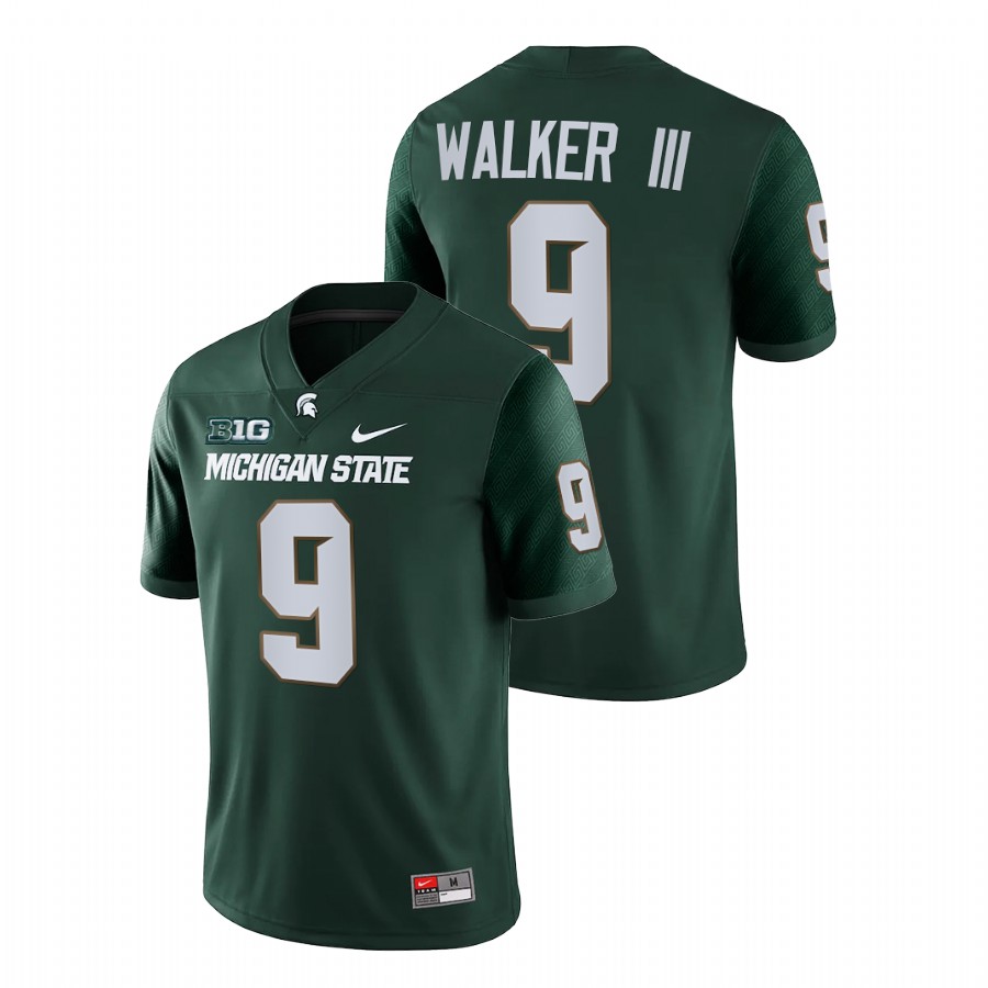  Men's Jersey Michigan State Spartans Kenneth Walker III Green College Football Game Jersey