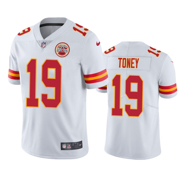  Men's Kansas City Chiefs #19 Kadarius Toney White Vapor Untouchable Limited Player Jersey 