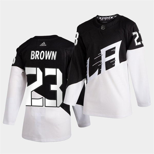  Men's Los Angeles Kings #23 Dustin Brown Black White 2020 Stadium Series Jersey 