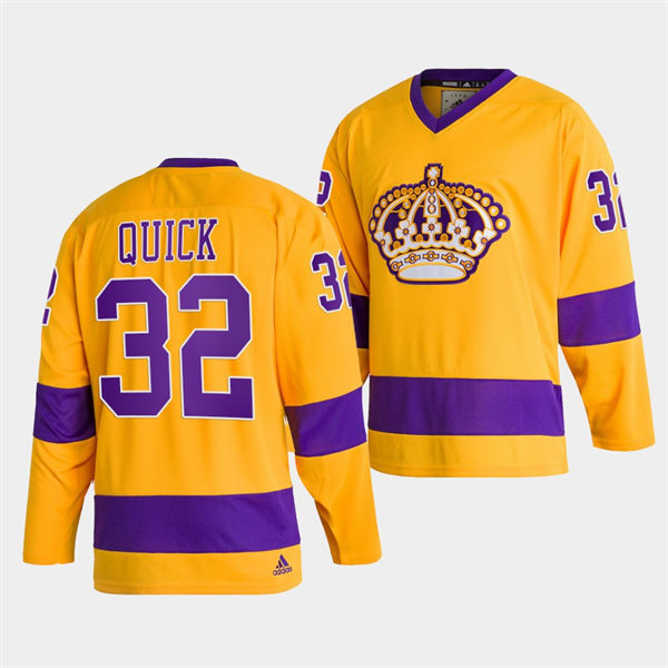  Men's Los Angeles Kings #32 Jonathan Quick adidas Gold Team Classics Jersey 