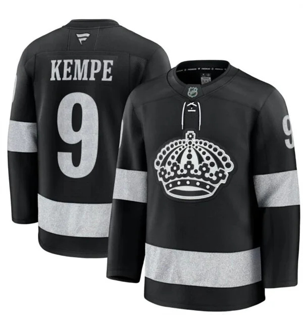  Men's Los Angeles Kings #9 Adrian Kempe Fanatics Black Alternate Premium Player Jersey 