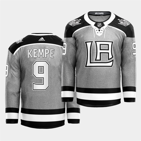  Men's Los Angeles Kings #9 Adrian Kempe adidas Grey 2021 City Concept Jersey 
