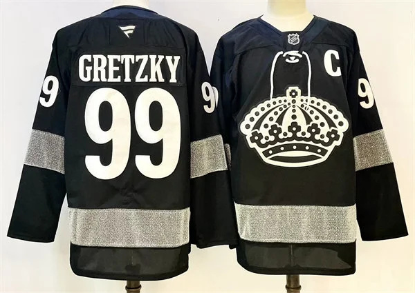  Men's Los Angeles Kings Retired Player #99 Wayne Gretzky Fanatics Black Alternate Premium Player Jersey 