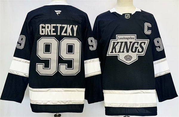  Men's Los Angeles Kings Retired Player #99 Wayne Gretzky Fanatics Black Home Player Jersey 