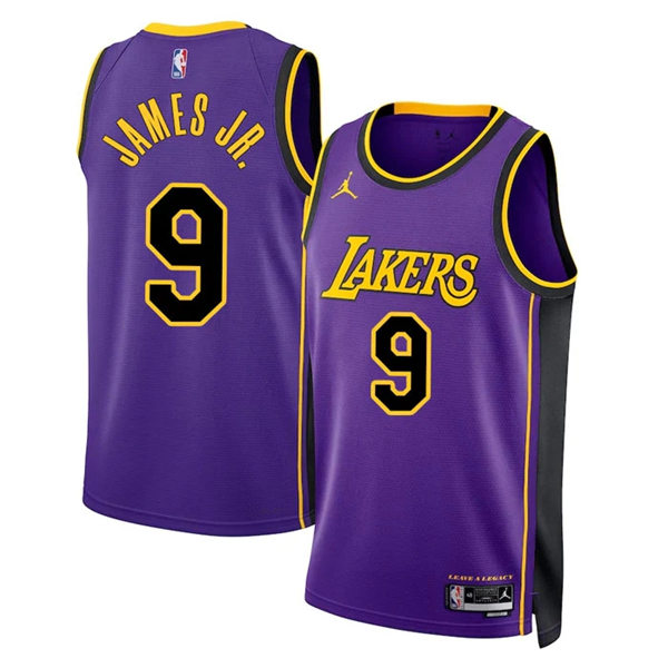  Men's Los Angeles Lakers #9 Bronny James Jr.  Purple Statement Edition Jersey 