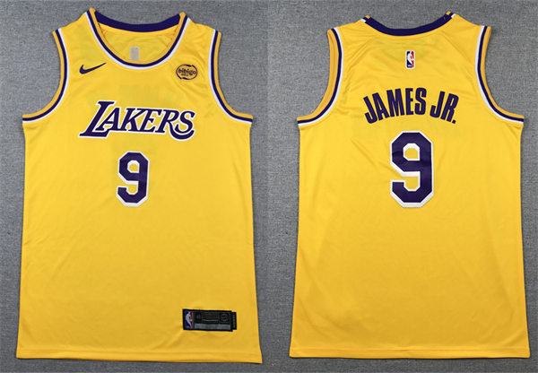  Men's Los Angeles Lakers #9 Bronny James Jr. Gold Icon Edition Jersey 