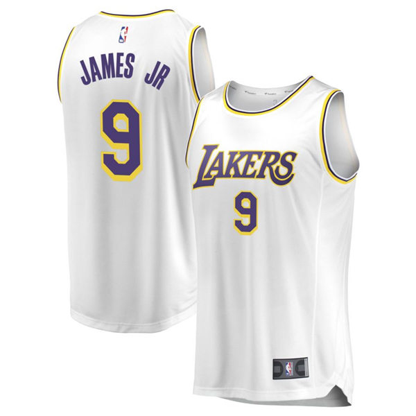  Men's Los Angeles Lakers #9 Bronny James Jr. White Association Edition Jersey 