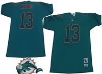  Men's Miami Dolphins #13 Dan Marino Green With Green Throwack Mitchell&Ness NFL Jersey 