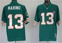  Men's Miami Dolphins #13 Dan Marino Green with 75TH Mitchell&Ness Throwack  Jersey 