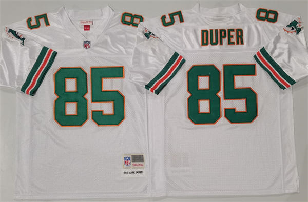  Men's Miami Dolphins #85 Mark Duper Mitchell & Ness 1984 White Throwback Jersey 