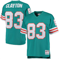  Men's Miami Dolphins Mark Clayton Mitchell & Ness Aqua Retired Player Replica Jersey 