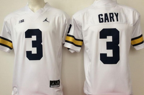  Men's Michigan Wolverines #3 Rashan Gary White Stitched College Football Brand Jordan NCAA Jersey