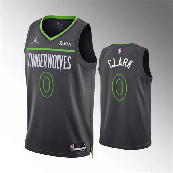  Men's Minnesota Timberwolves #0 Jaylen Clark 2023-24 Anthracite Icon Edition Player Jersey 