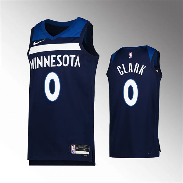  Men's Minnesota Timberwolves #0 Jaylen Clark Navy Icon Edition Jersey 