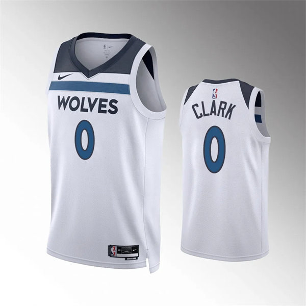  Men's Minnesota Timberwolves #0 Jaylen Clark White Association Edition Jersey 