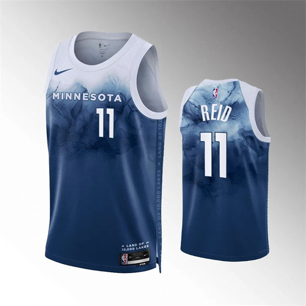  Men's Minnesota Timberwolves #11 Naz Reid 2023-24 City Edition Jersey Predominantly Predominantly Blue 