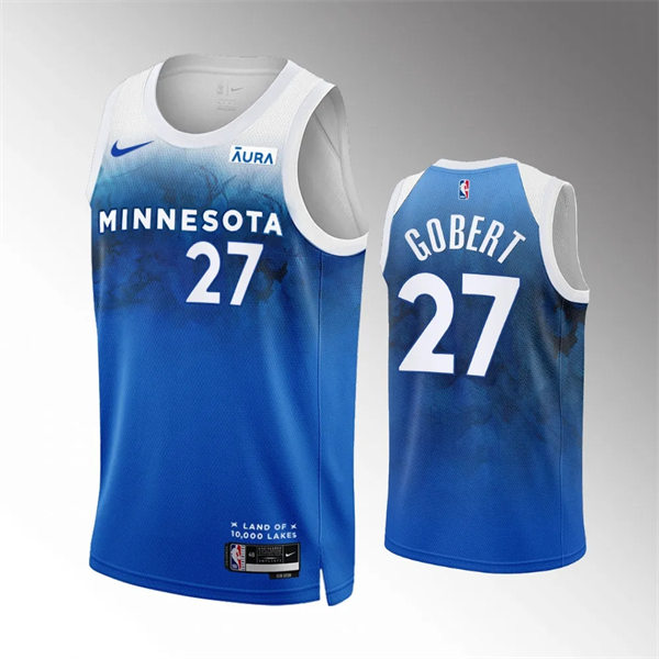  Men's Minnesota Timberwolves #27 Rudy Gobert 2023-24 City Edition Jersey Predominantly Predominantly Blue 
