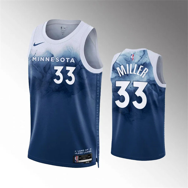  Men's Minnesota Timberwolves #33 Leonard Miller 2023-24 City Edition Jersey Predominantly Predominantly Blue 