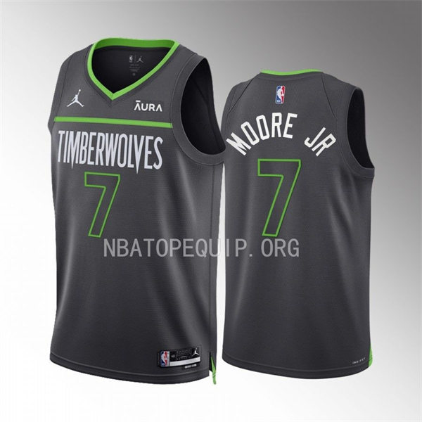  Men's Minnesota Timberwolves #7 Wendell Moore Jr. 2022-23 Anthracite Statement Edition Player Jersey 