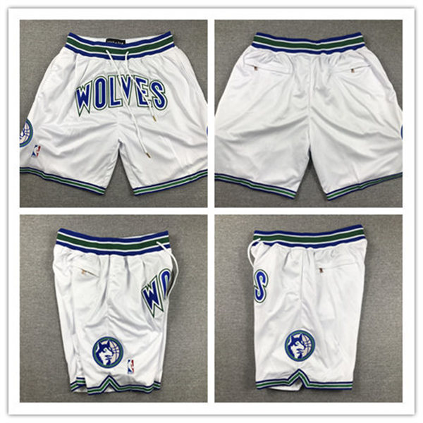  Men's Minnesota Timberwolves 2023-24 White Classic Edition Shorts 