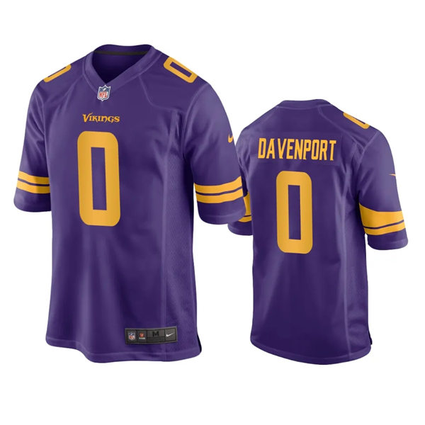  Men's Minnesota Vikings #0 Marcus Davenport Nike Purple Color Rush Vapor Untouchable Limited Jersey 