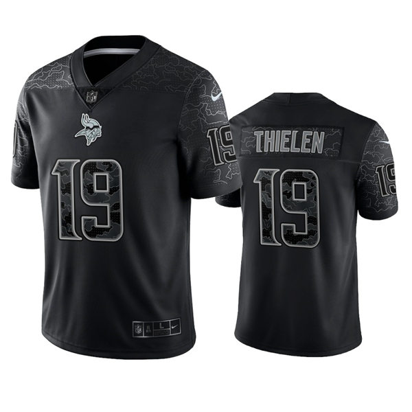  Men's Minnesota Vikings #19 Adam Thielen Black Reflective Limited Jersey 