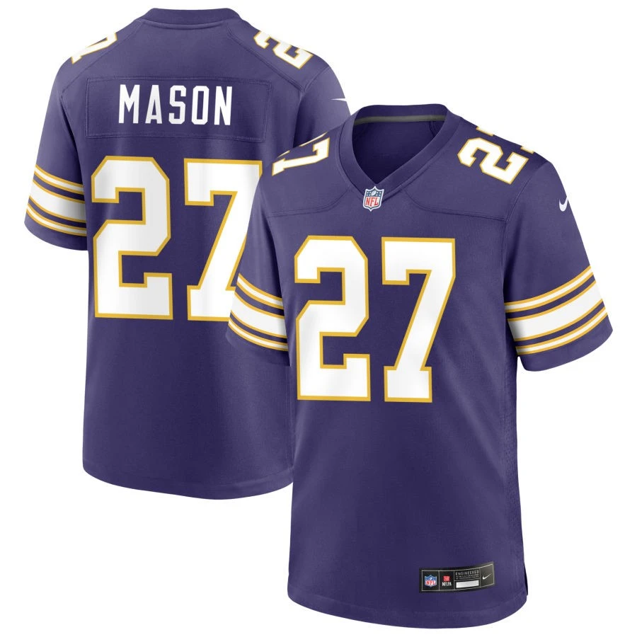  Men's Minnesota Vikings #27 Jordan Mason Nike Purple Classic F.U.S.E. Limited Jersey 