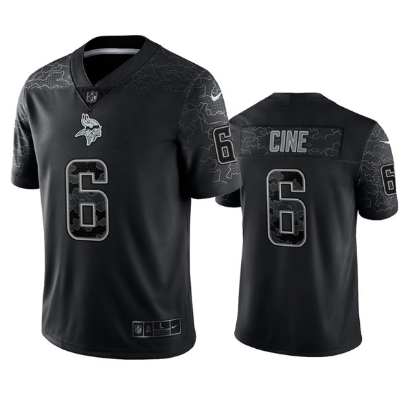  Men's Minnesota Vikings #6 Lewis Cine Black Reflective Limited Jersey 