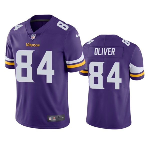  Men's Minnesota Vikings #84 Josh Oliver Nike Purple Vapor Untouchable Limited Palyer Jersey 