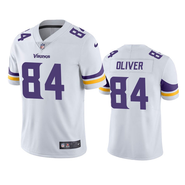  Men's Minnesota Vikings #84 Josh Oliver Nike White Vapor Untouchable Limited Palyer Jersey 