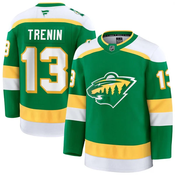  Men's Minnesota Wild #13 Yakov Trenin Fanatics Green Alternate Premium Jersey 