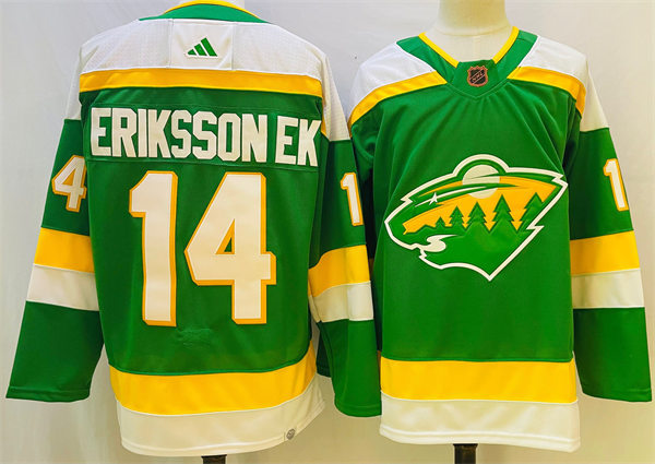  Men's Minnesota Wild #14 Joel Eriksson Ek Green 2022 Reverse Retro Primegreen Jersey 