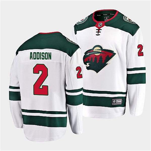 Men's Minnesota Wild #2 Calen Addison Adidas White Away Player Jersey 