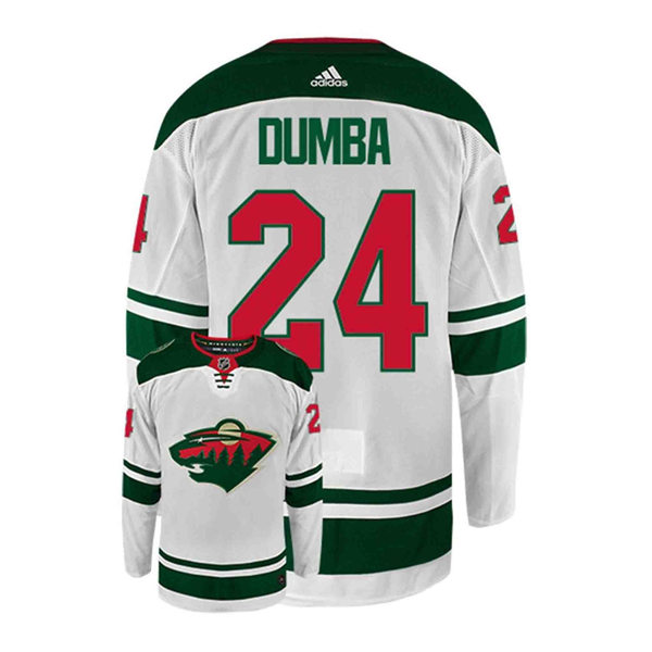  Men's Minnesota Wild #24 Matt Dumba Adidas White Away Premier Player Jersey 
