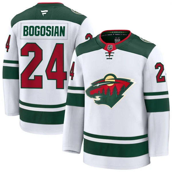  Men's Minnesota Wild #24 Zach Bogosian Fanatics Away White Premium Player Jersey 