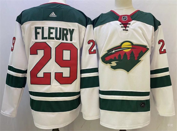  Men's Minnesota Wild #29 Marc-Andre Fleury Adidas Away White Jersey 