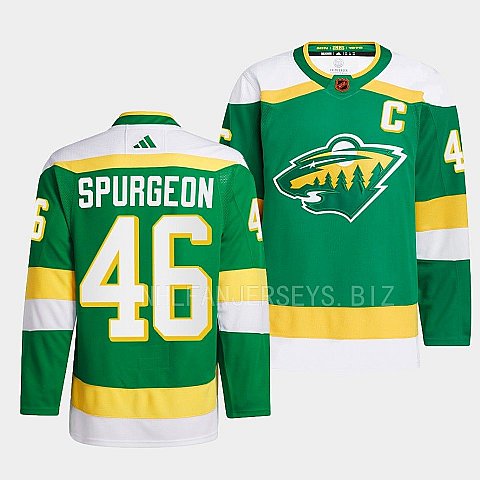  Men's Minnesota Wild #46 Jared Spurgeon Green 2022 Reverse Retro Primegreen Jersey 