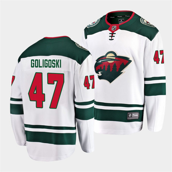  Men's Minnesota Wild #47 Alex Goligoski Adidas Away White Jersey 