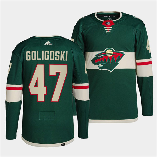  Men's Minnesota Wild #47 Alex Goligoski Adidas Home Green Jersey 
