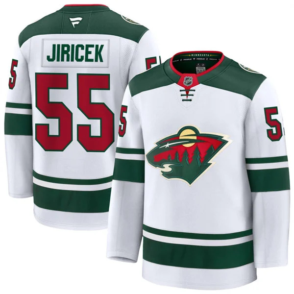  Men's Minnesota Wild #55 David Jiricek Fanatics Away White Premium Player Jersey 